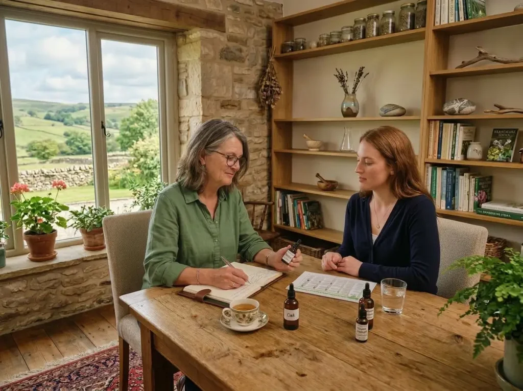 conducting an individualized holistic flower essence consultation in Derbyshire